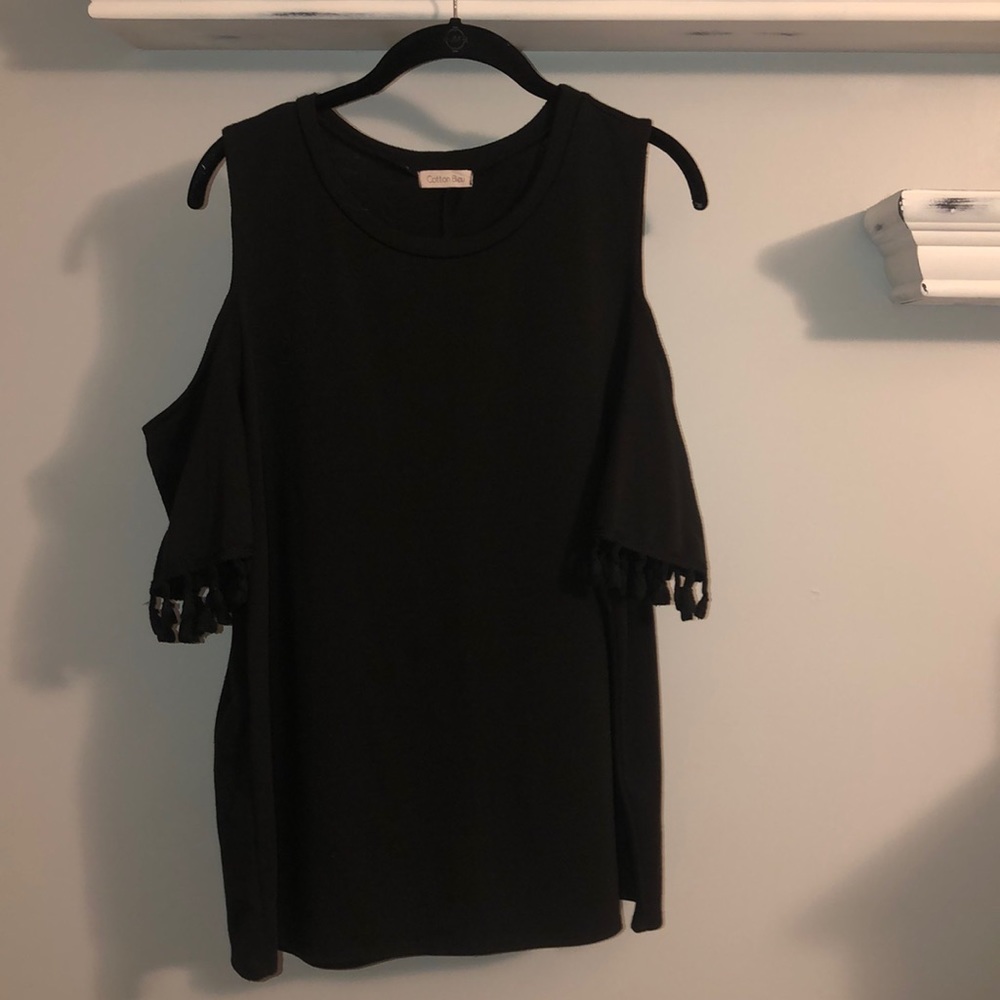 Black- “cold shoulder” top— size large